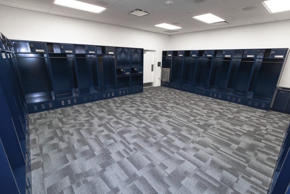 View of auxiliary locker room breakout room.