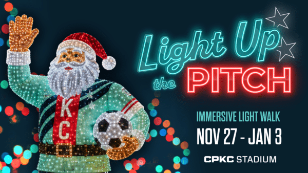 Light Up the Pitch Immersive Light Walk Nov 27 - Jan 3 CPKC Stadium.