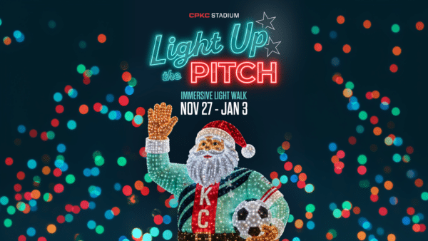 Light Up the Pitch Immersive Light Walk Nov 27 - Jan 3 CPKC Stadium.