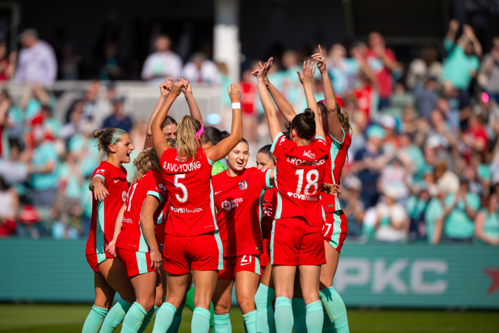 KC Current player celebrating a goal picture.