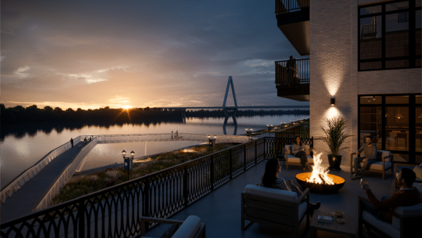 Rendering of Founder's Park.