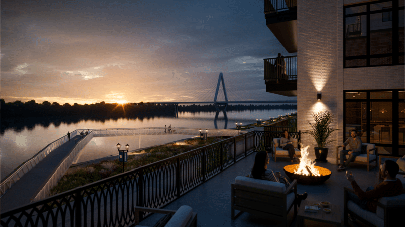 Rendering of Founder's Park.