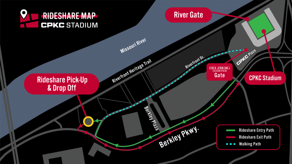 Rideshare parking map.