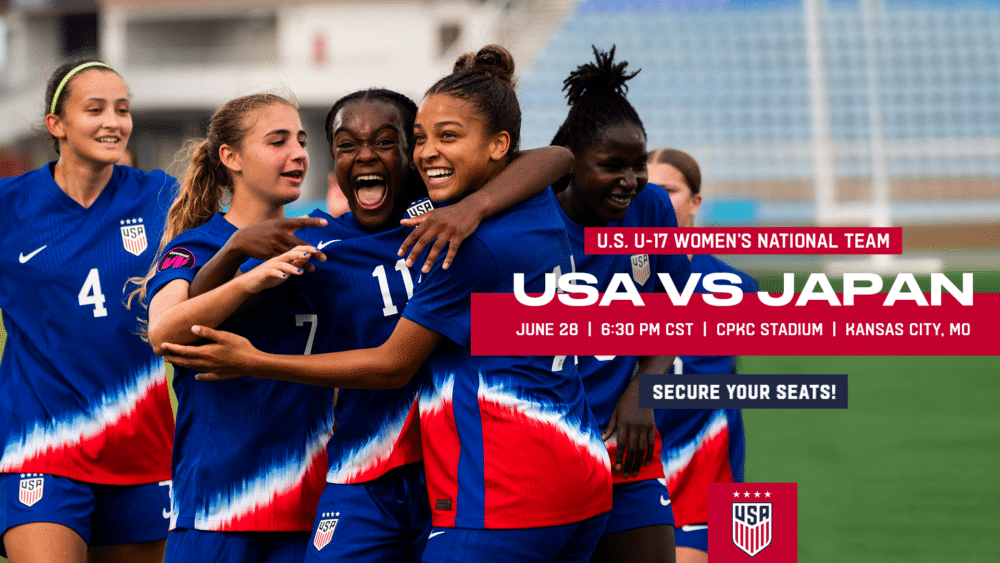 WNT-MKT-U-17_KC_Current-16X9 U.S. U-17 Women's National Team graphic USA vs Japan.