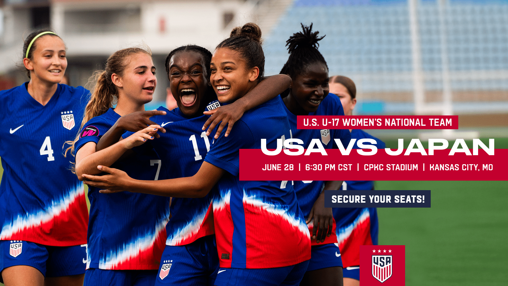 U.S. U-17 Women's National Team graphic USA vs Japan.