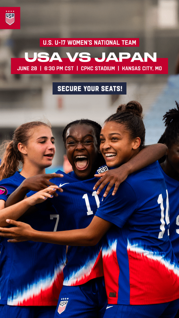 U.S. U-17 Women's National Team graphic USA vs Japan.