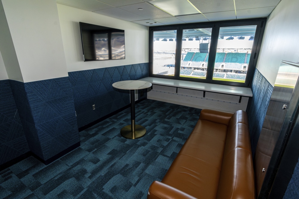 View of player suite breakout room.